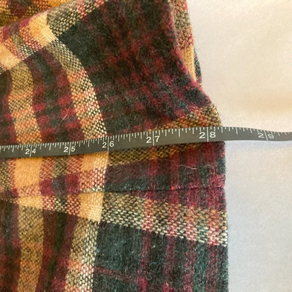 Hunter Vintage Wool Skirt 18 16 Cranberry Kilt A Line Plaid Elastic Fall Pleat - Picture 8 of 10